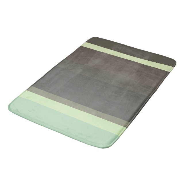 Tapis De Bain Gris et vert Abstrait (Angle)