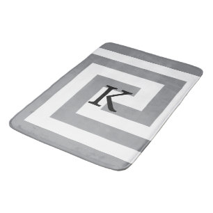 Tapis De Bain Gris Gris Gris Gris Noir Blanc Motif