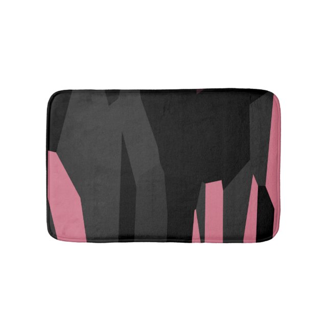 Tapis De Bain Gris rose et Abstrait noir (Devant)