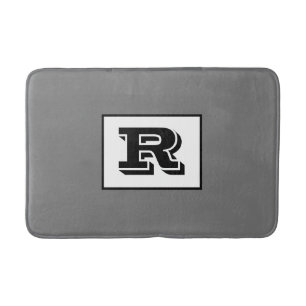 Tapis De Bain Gros Monogramme noir en gras, gris