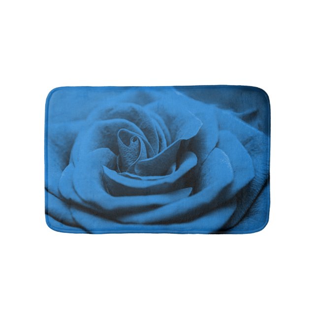 Tapis De Bain Gros plan rose bleue rouge, macro beauté. (Devant)