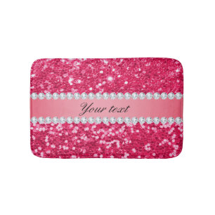 Tapis De Bain Grosse Parties scintillant aux Faux roses chaudes 