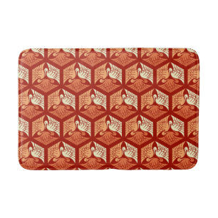 Tapis De Bain Grues, mandarine et orange-clair japonais