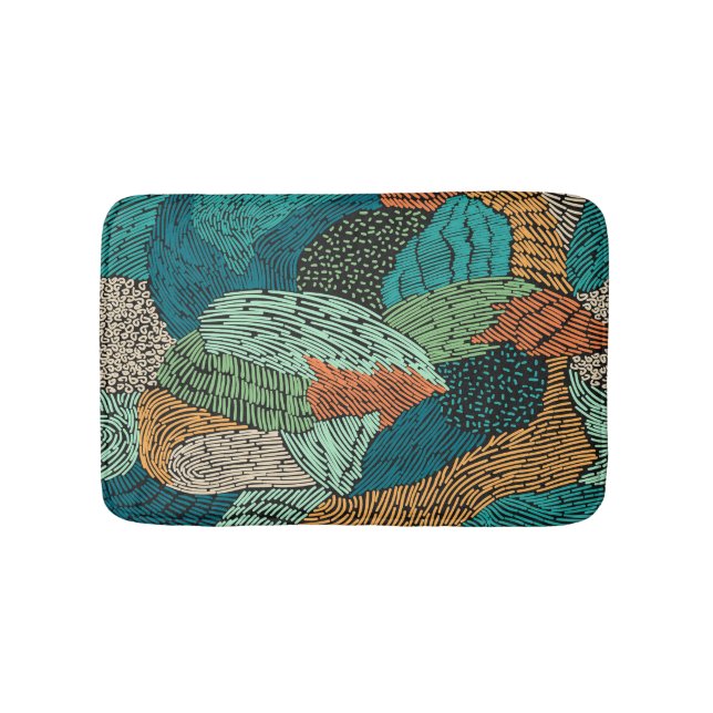 Tapis De Bain Grunge Abstrait : Conception Motif transparente. (Devant)