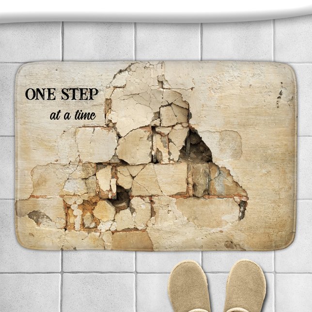 Tapis De Bain Grunge Brick Industrial (Bath mat featuring a grunge brick wall design)