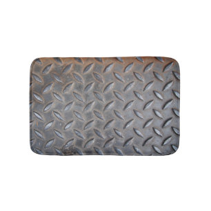 Tapis De Bain Grunge diamant métal, texture en acier soudé.