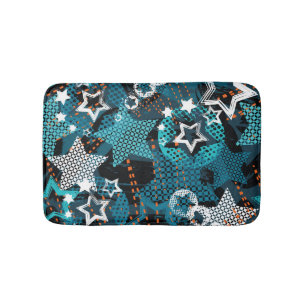 Tapis De Bain Grunge star motif, design pour enfants ludique.