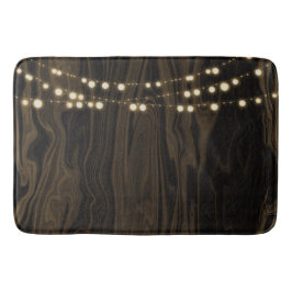 Tapis De Bain Guirlande lumineuse en bois brun rustique fantaisi