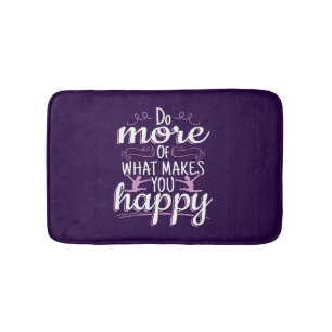 Tapis De Bain Gymnastique Féminine - Citation Motivante et Heure