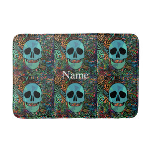Tapis De Bain Halloween Hippie Skull Thunder_cove