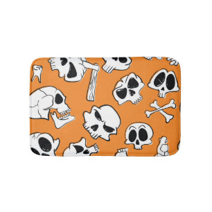 Tapis De Bain Halloween Skulls Bones DoodMotif