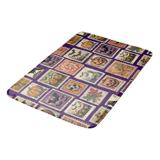 Tapis De Bain Halloween Vintage Stamp Pattern 