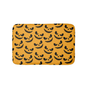 Tapis De Bain Halloween : visages effrayants, style vintage.