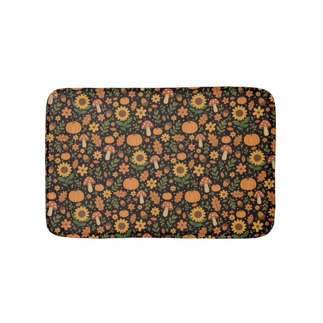 Tapis De Bain Hand Drawn Rustic Fall Pattern Bath Mat (Devant)