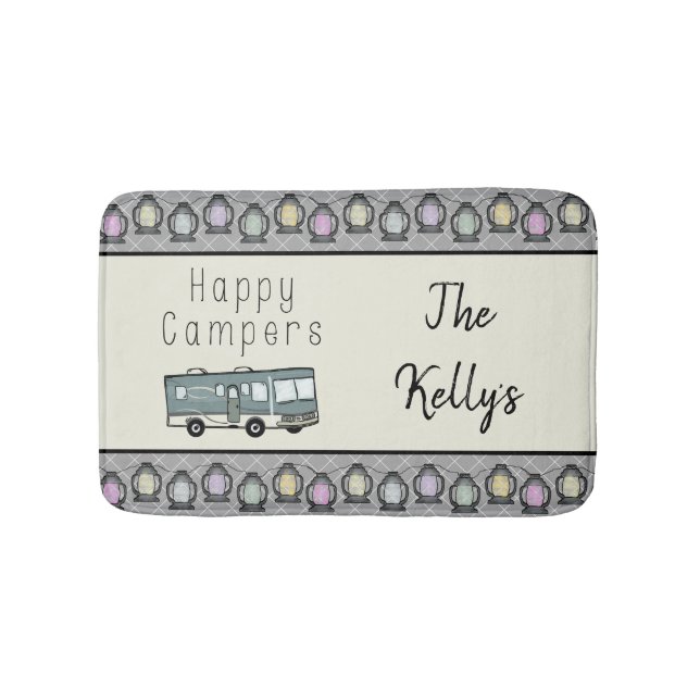 Tapis De Bain Happy Campers RV personnalisé (Devant)