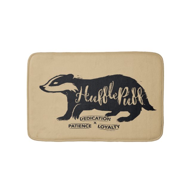 Tapis De Bain Harry Potter | Typographie de silhouette HUFLEPUFF (Devant)
