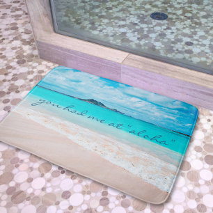 Tapis De Bain Hawaii Aloha Citation Turquoise Tropical Beach Pho