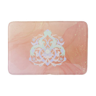 Tapis De Bain Heart Garden – Blue & Green Floral Design