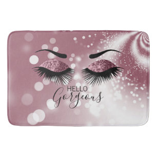 Tapis De Bain Hello Gorgeous - Rose Parties scintillant yeux