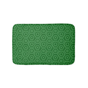 Tapis De Bain Hexagones géométriques verts imbriqués modernes