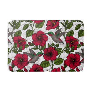 Tapis De Bain Hibiscus et colibris