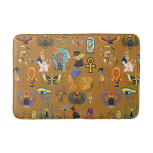 Tapis De Bain Hiéroglyphique égyptien ancien -Hiéroglyphie Motif