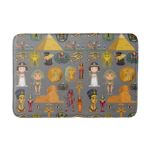 Tapis De Bain Hiéroglyphique égyptien ancien -Pharaon Motif