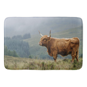 Tapis De Bain Highland Cow Misty Morning