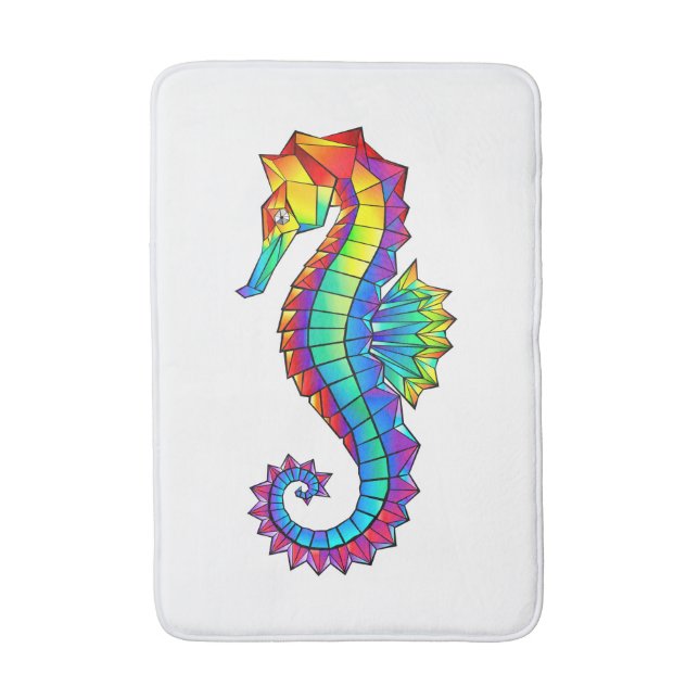 Tapis De Bain Hippocampe polygonal arc-en-ciel (Devant (Vertical))