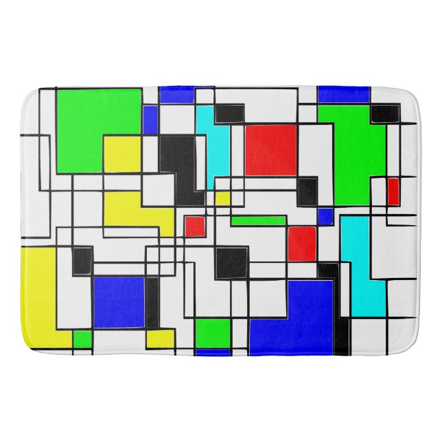 Tapis De Bain Hommage Random Carré À Mondrian (Devant)