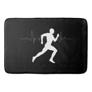 Tapis De Bain Homme Coureurs Silhouette HeartBeat Line