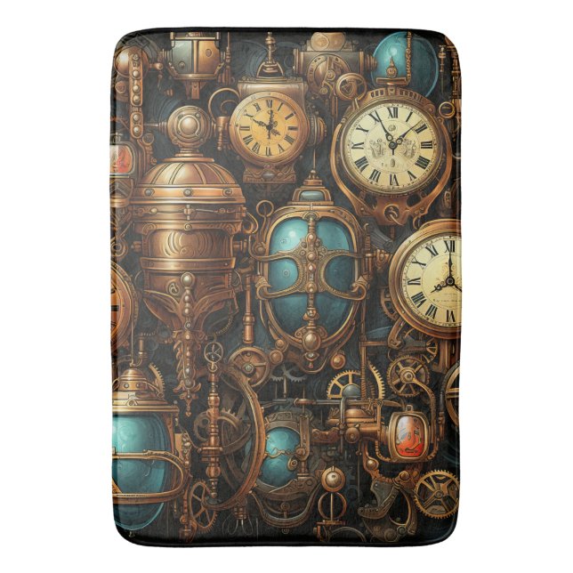 Tapis De Bain Horloges Steampunk Mat (devant Vertical)