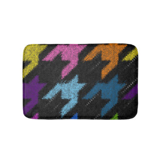 Tapis De Bain Houndstooth : imitation de toile brute.