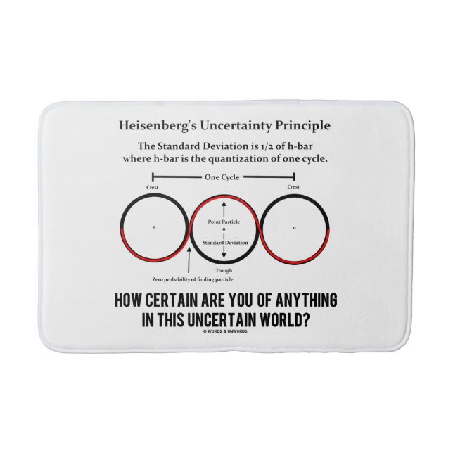 Tapis De Bain Humour de physique de principe d'incertitude de (Devant)