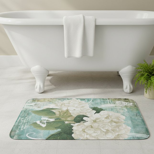 Tapis De Bain Hydrangea blanche (Créateur téléchargé)
