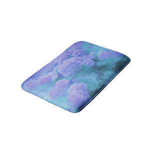 Tapis De Bain Hydrangea Floral Chic Purple Turquoise Vintage