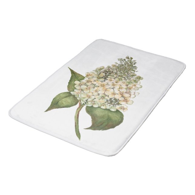 Tapis De Bain Hydrangée blanche (Angle)