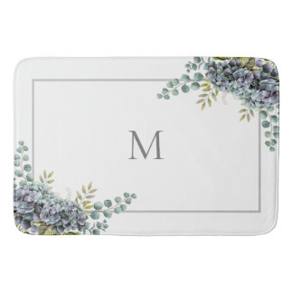 Tapis De Bain Hydrangée pourrie Eucalyptus Monogramme