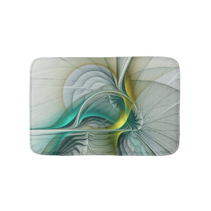 Tapis De Bain Hypnotique Abstrait Golden Turquoise Turquoise Fra
