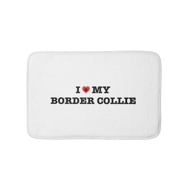 Tapis De Bain I coeur mon border collie (Devant)