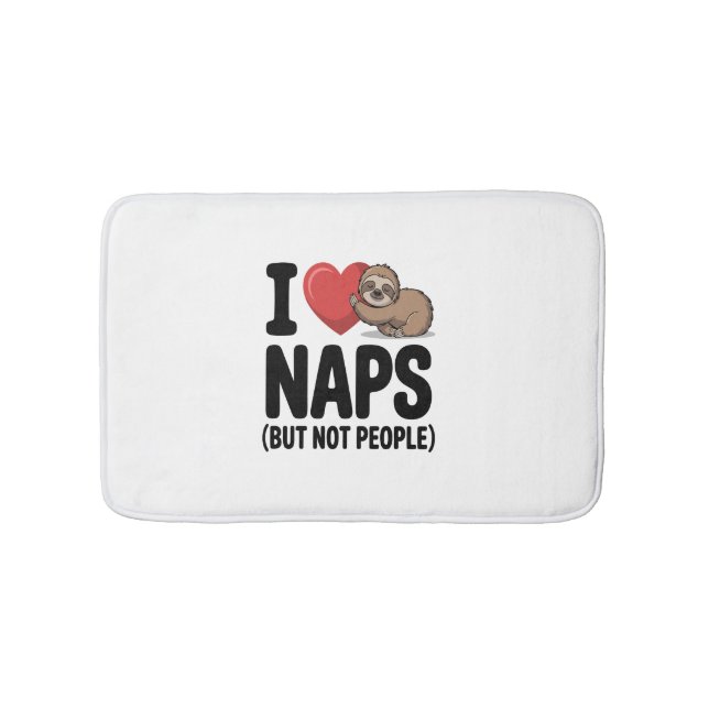 Tapis De Bain I Love Naps Cute Sloth Heart (Devant)