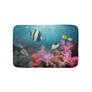 Tapis De Bain Idole maure du paysage de récif coralien