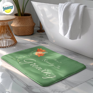 Tapis De Bain Il y a de la beauté dans le vert floral en croissa