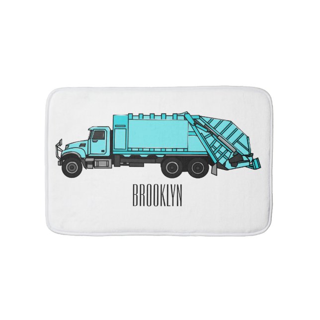 Tapis De Bain Illustration de camion à ordures (Devant)