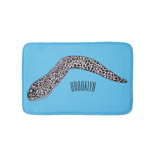 Tapis De Bain Illustration de caricature de murène tachetée (Devant)