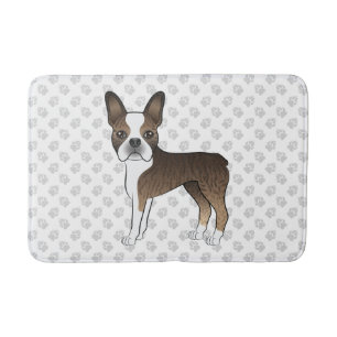 Tapis De Bain Illustration de chien de dessin animé Boston Terri