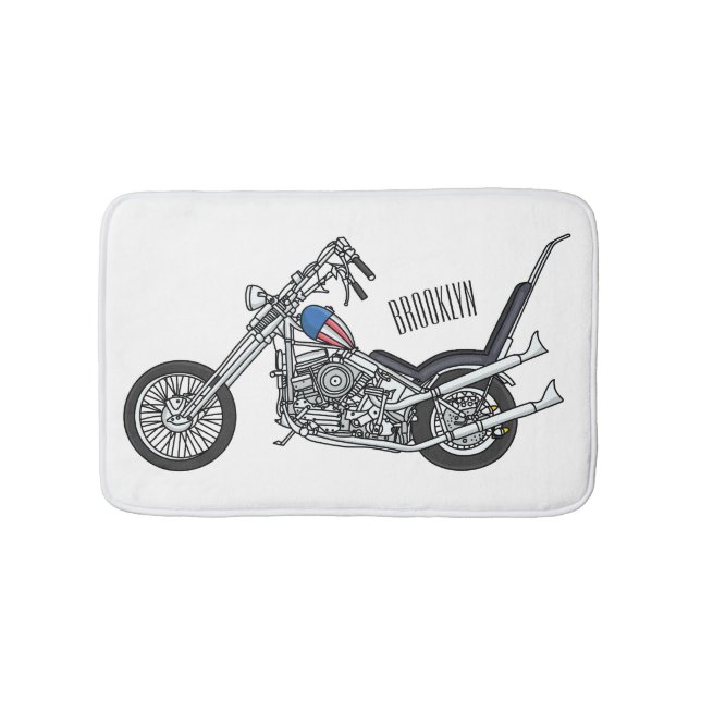 Tapis De Bain Illustration de Chopper Motorcycle 1950 (Devant)