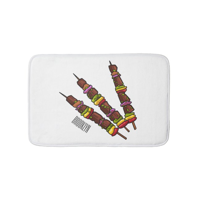 Tapis De Bain Illustration de dessin animé Kebab ou kabob (Devant)