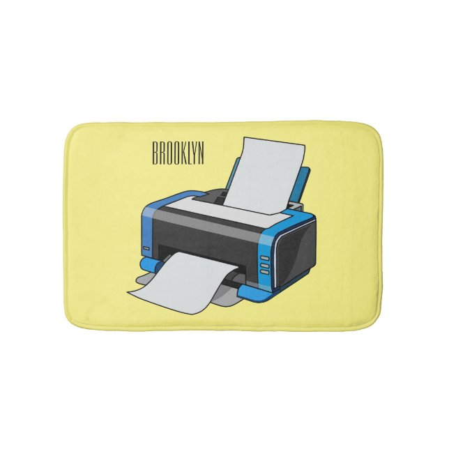Tapis De Bain Illustration de dessin d'imprimante (Devant)