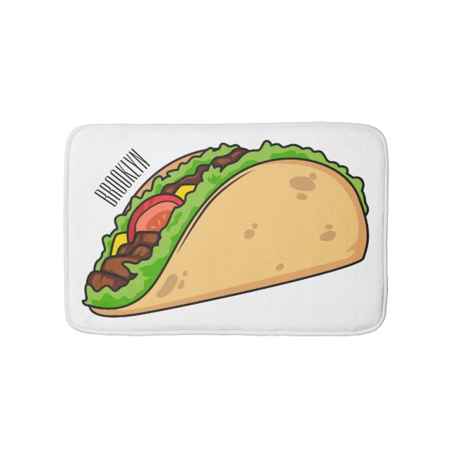 Tapis De Bain Illustration de dessin sur Taco (Devant)
